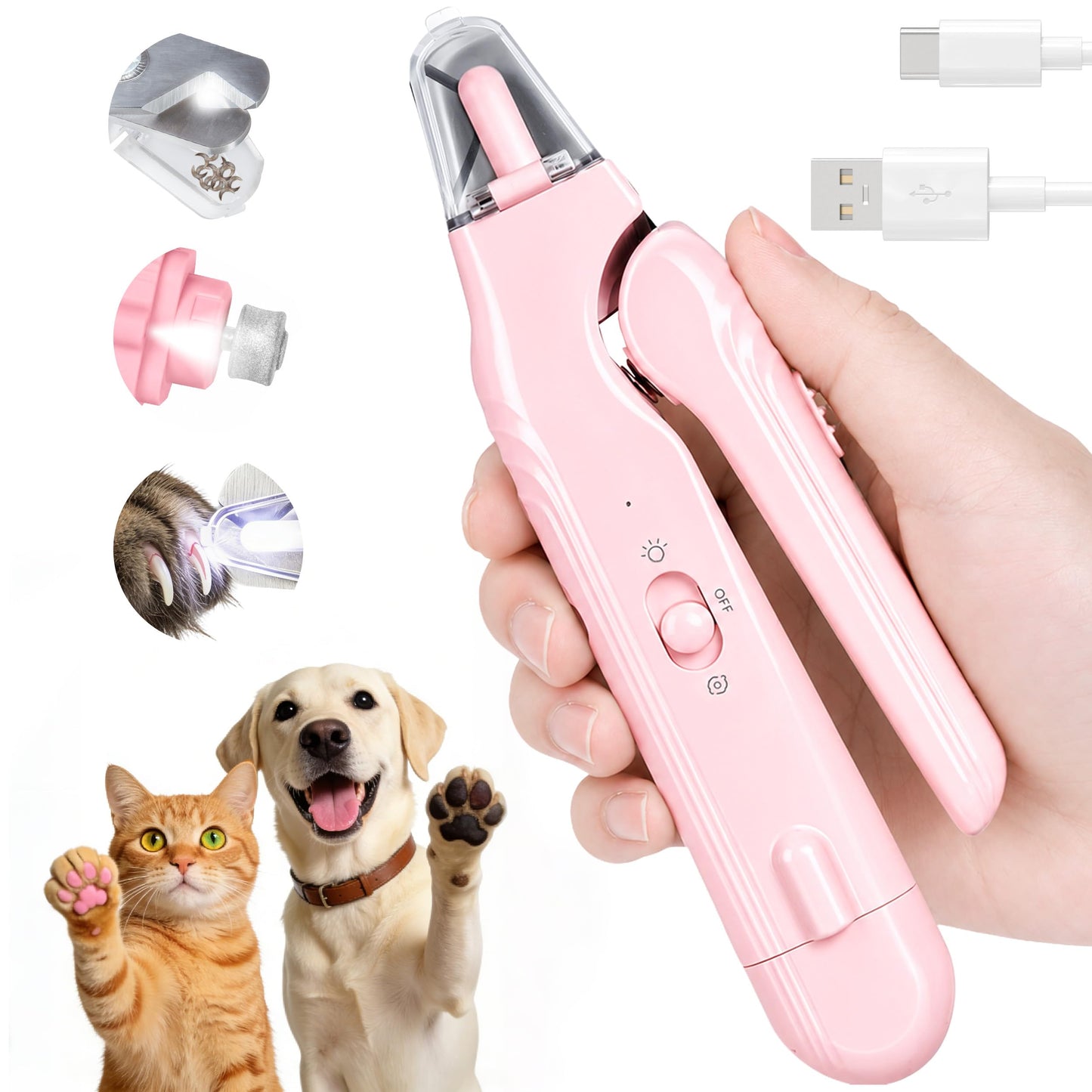 PawsLynn™ SafeTrim 2-in-1 LED Nail Clipper & Grinder