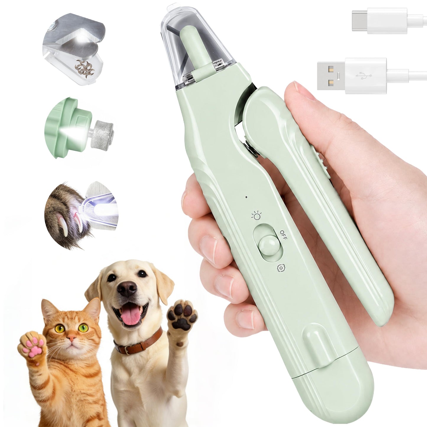 PawsLynn™ SafeTrim  2-in-1 LED Nail Clipper & Grinder