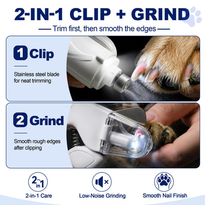 PawsLynn™ SafeTrim  2-in-1 LED Nail Clipper & Grinder