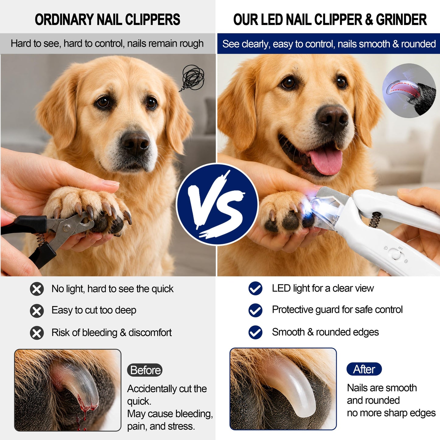 PawsLynn™ SafeTrim  2-in-1 LED Nail Clipper & Grinder